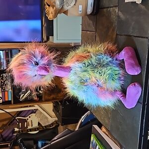 NWT Jellycat 22" Rainbow Plush Emu Ostrich Multicolor